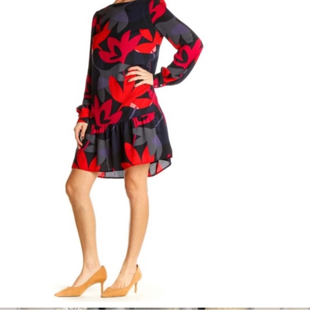 Loft Floral Flounce Dress